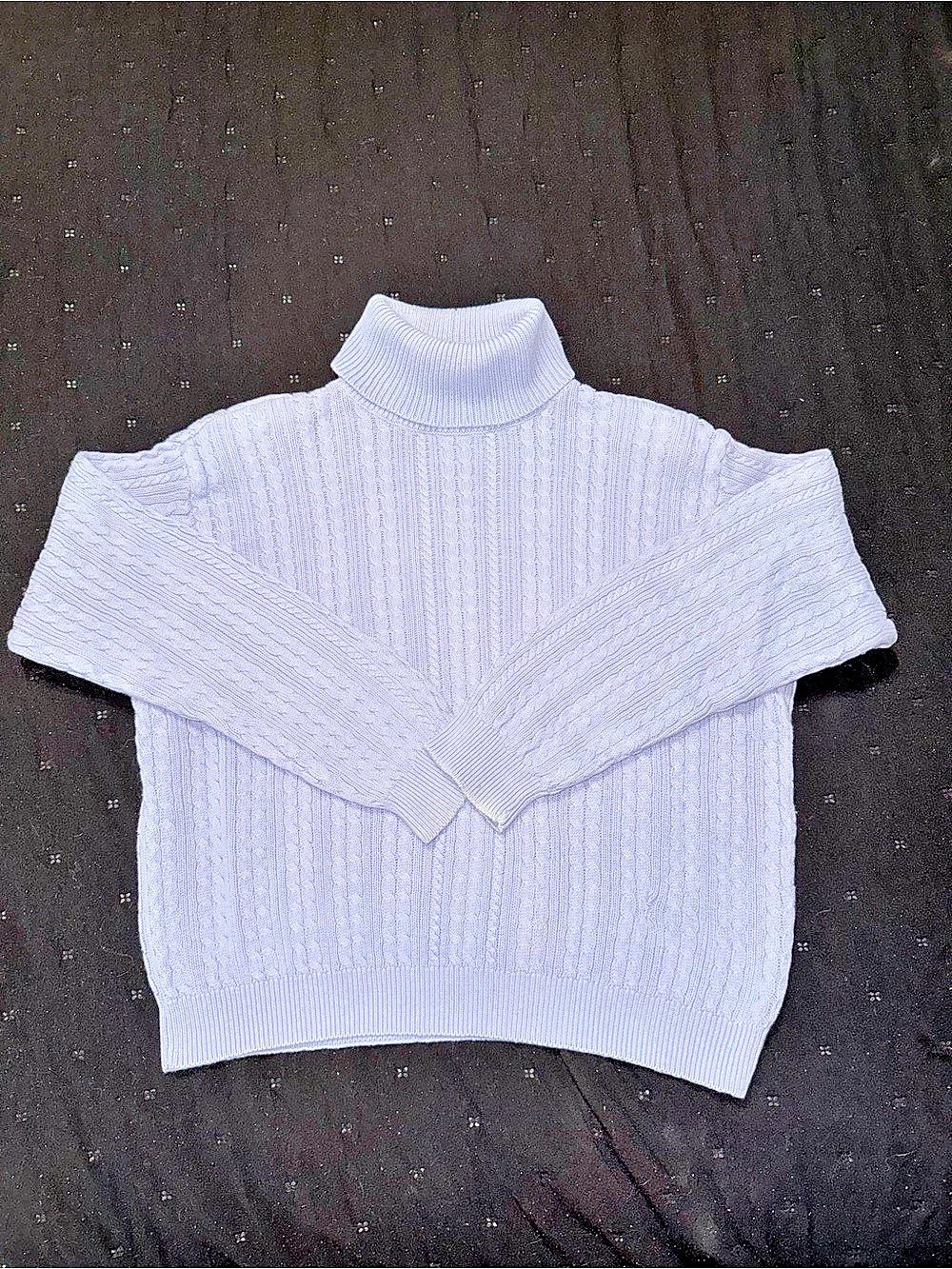 Vintage Jeanne Pierre Cable Knit Turtleneck in Lavender